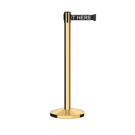 Montour Line Stanchion Belt Barrier Pol.Brass Post 11ft. Wait.Belt ES400-PB-PLEAWBW-110